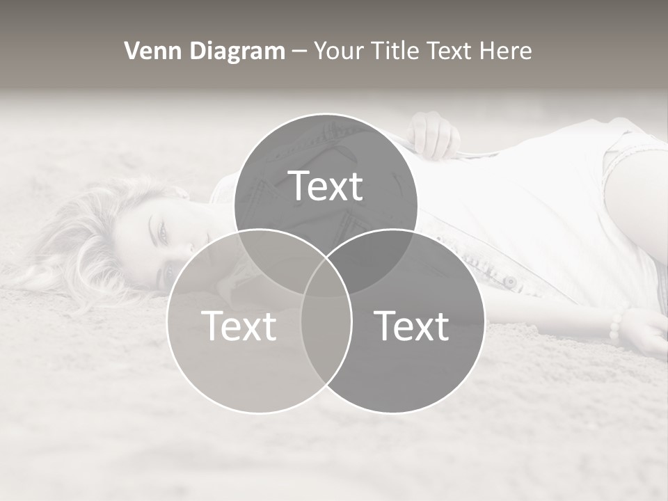 A Woman Laying In The Sand With Her Eyes Closed PowerPoint Template