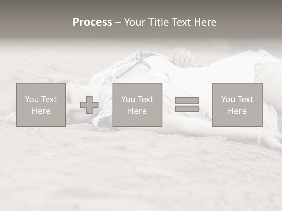 A Woman Laying In The Sand With Her Eyes Closed PowerPoint Template