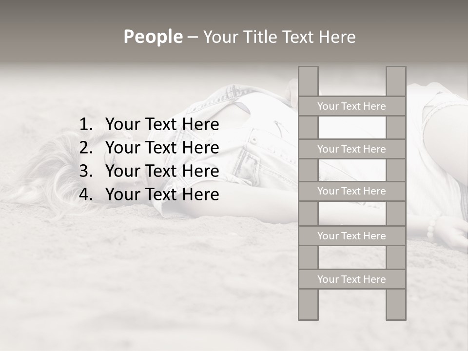 A Woman Laying In The Sand With Her Eyes Closed PowerPoint Template