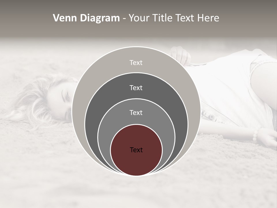 A Woman Laying In The Sand With Her Eyes Closed PowerPoint Template