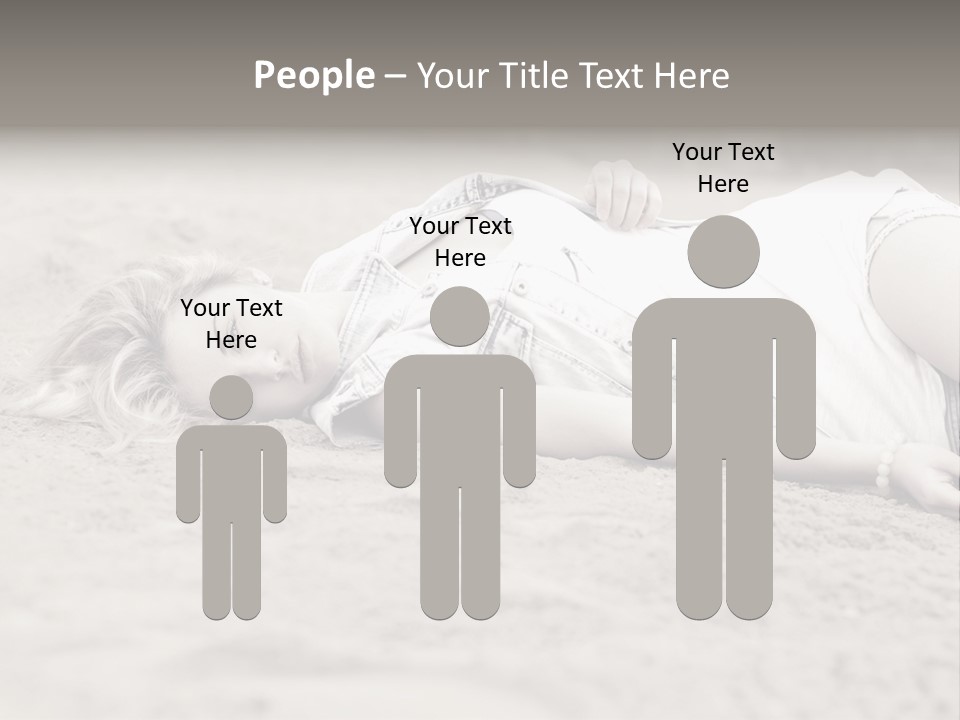 A Woman Laying In The Sand With Her Eyes Closed PowerPoint Template