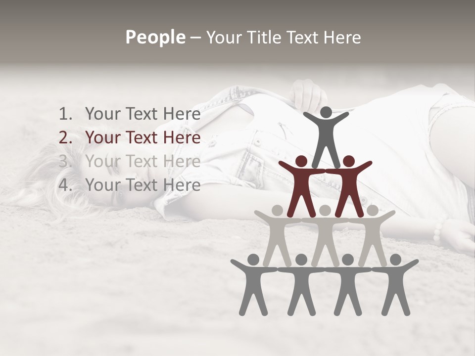 A Woman Laying In The Sand With Her Eyes Closed PowerPoint Template