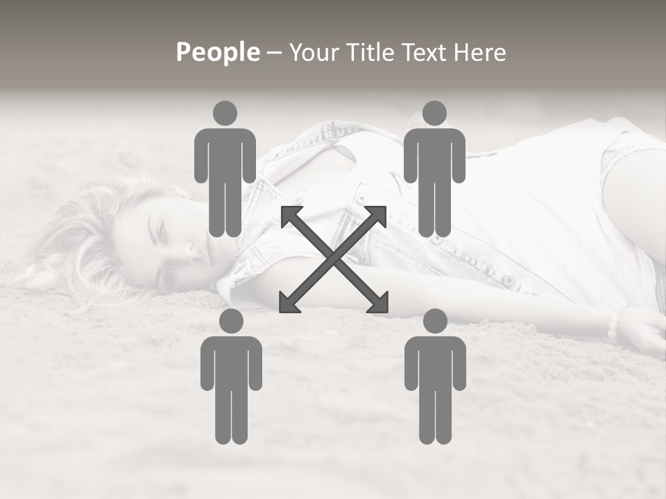 A Woman Laying In The Sand With Her Eyes Closed PowerPoint Template