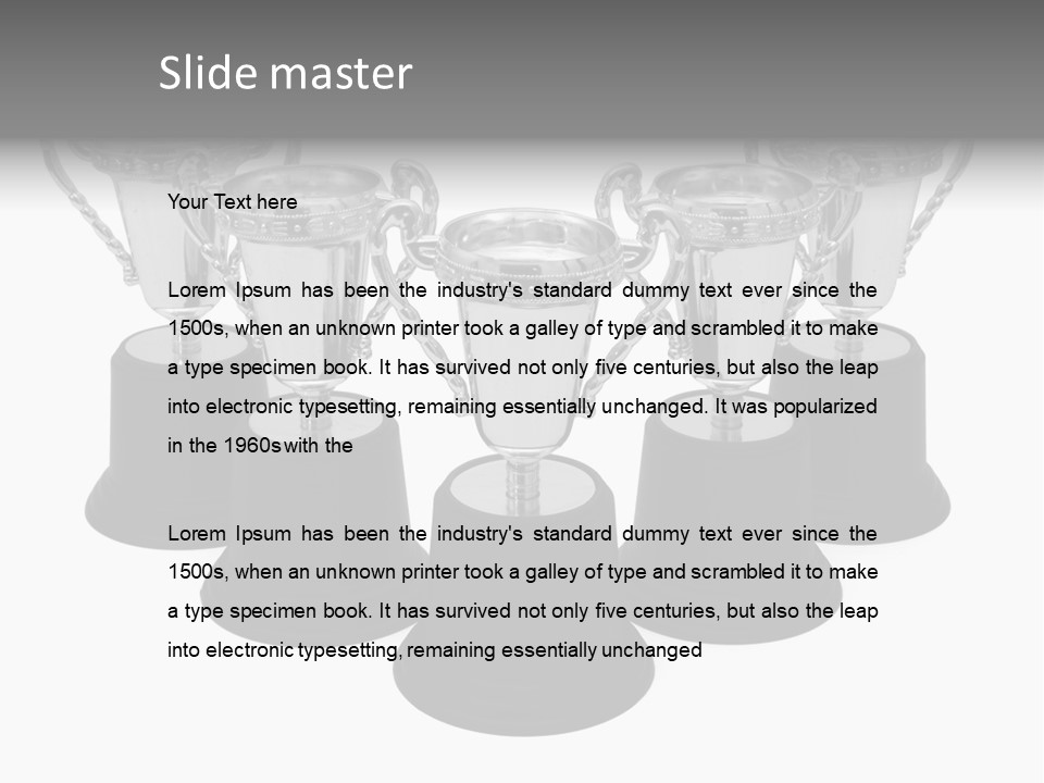 Copy Space Trophy First PowerPoint Template