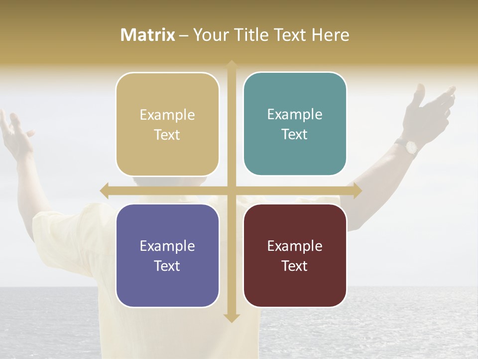 Happy Arms Raised Negative Space PowerPoint Template