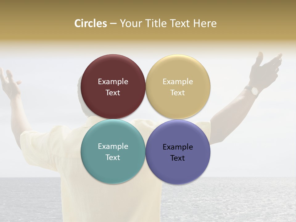 Happy Arms Raised Negative Space PowerPoint Template