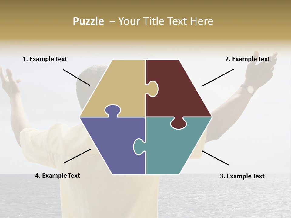 Happy Arms Raised Negative Space PowerPoint Template