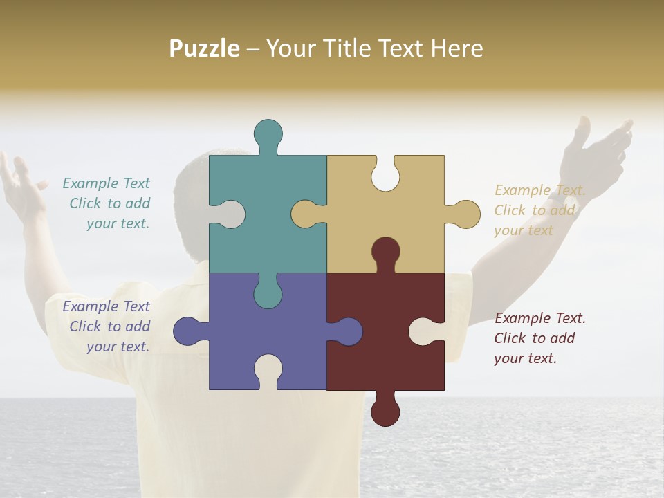 Happy Arms Raised Negative Space PowerPoint Template