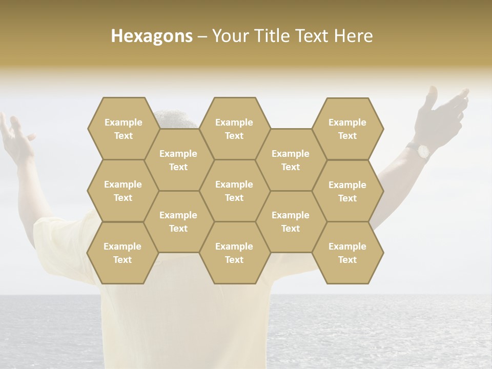 Happy Arms Raised Negative Space PowerPoint Template