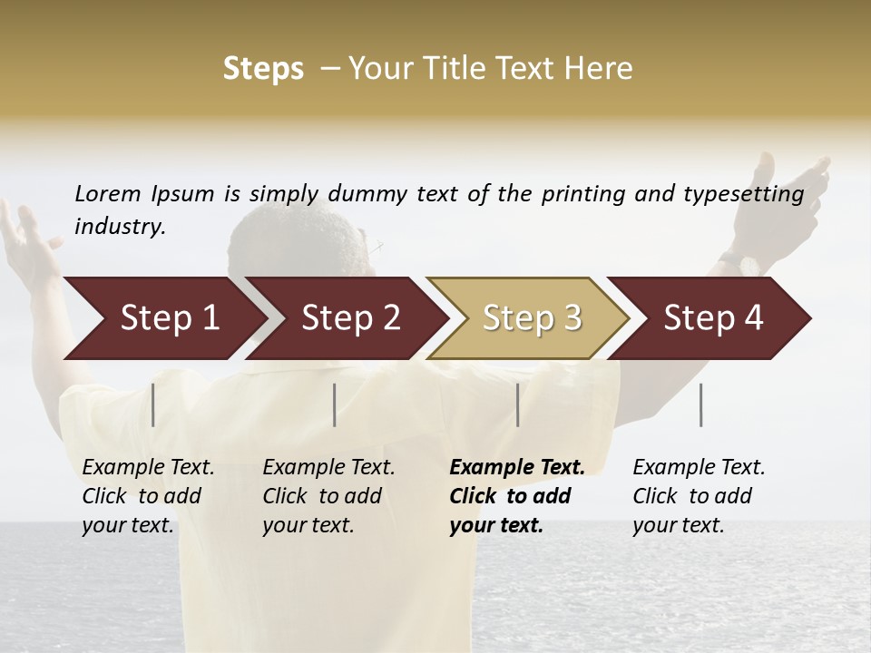Happy Arms Raised Negative Space PowerPoint Template