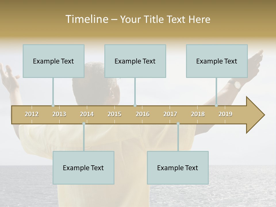 Happy Arms Raised Negative Space PowerPoint Template