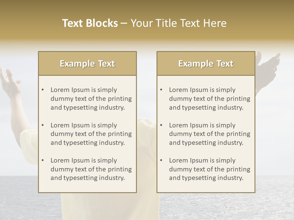 Happy Arms Raised Negative Space PowerPoint Template