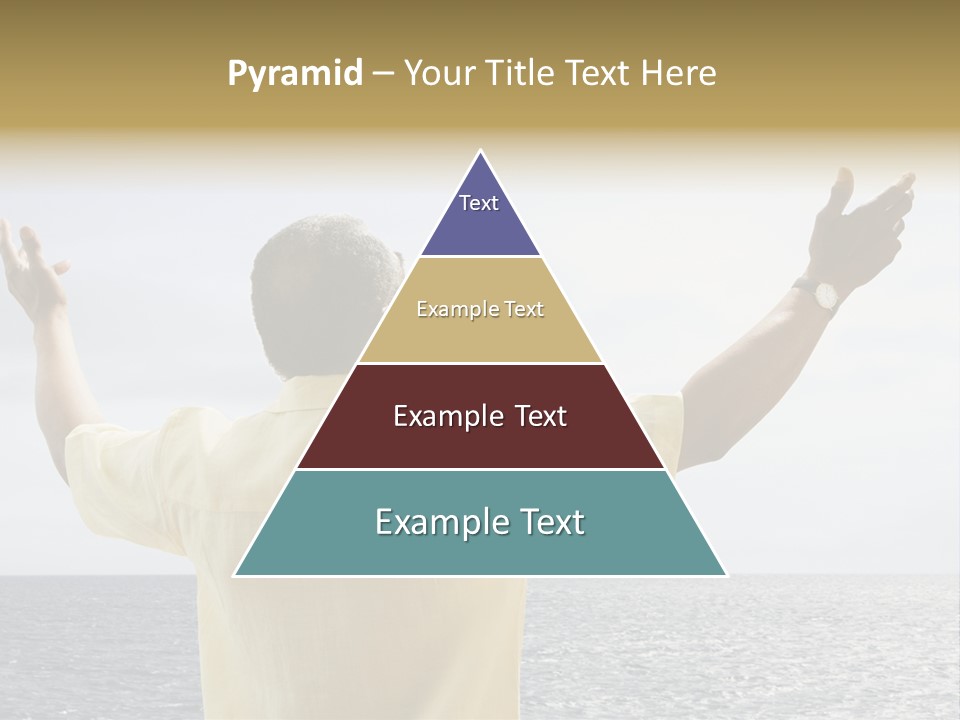 Happy Arms Raised Negative Space PowerPoint Template