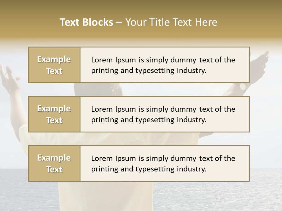 Happy Arms Raised Negative Space PowerPoint Template