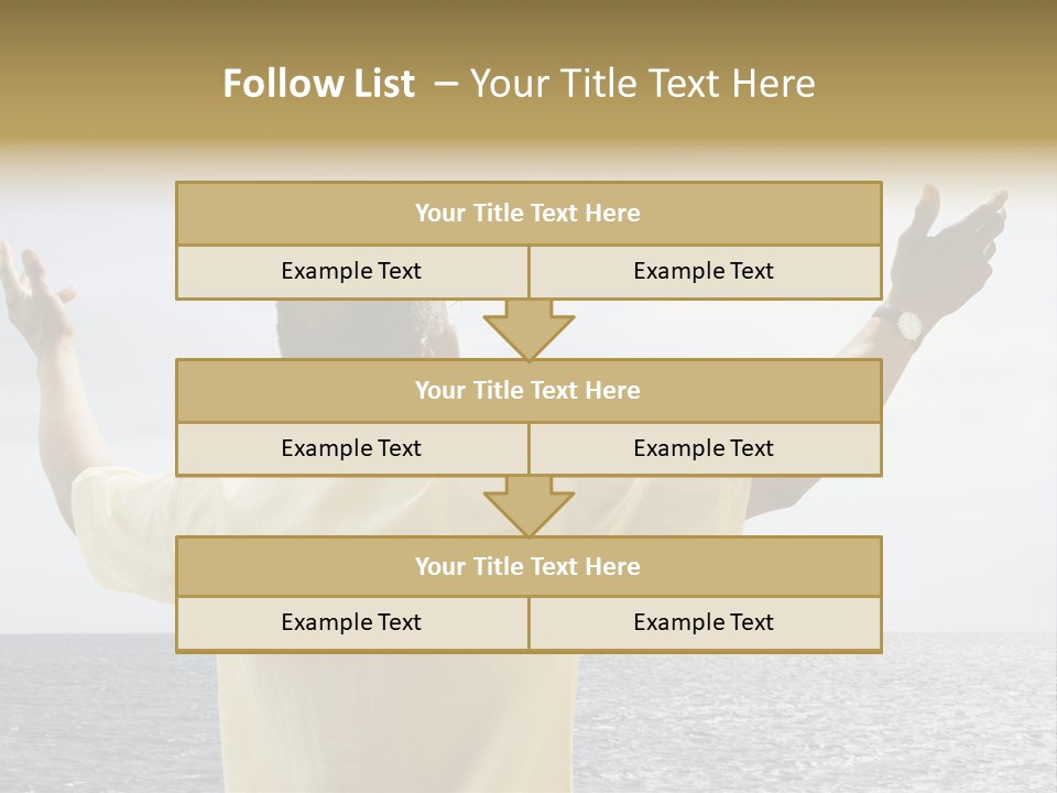 Happy Arms Raised Negative Space PowerPoint Template