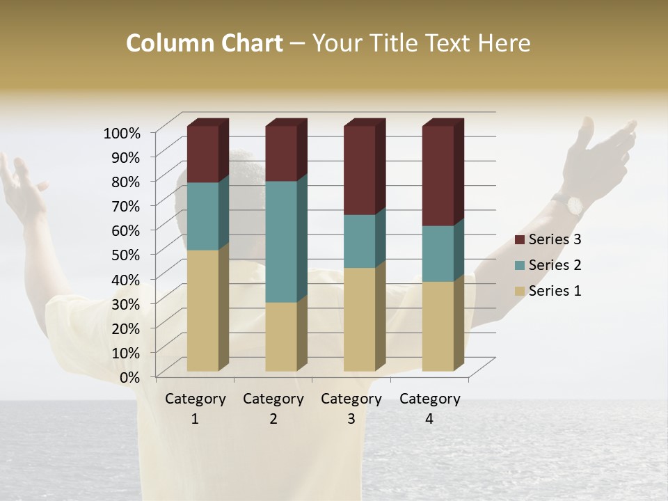 Happy Arms Raised Negative Space PowerPoint Template