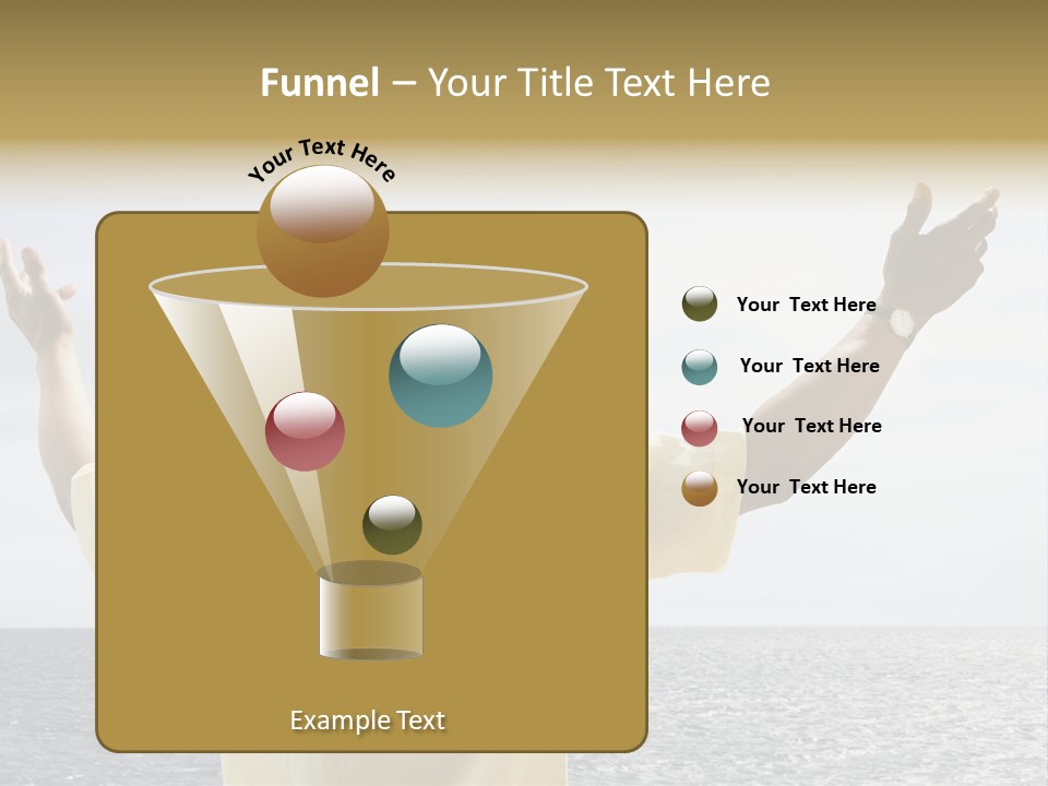 Happy Arms Raised Negative Space PowerPoint Template