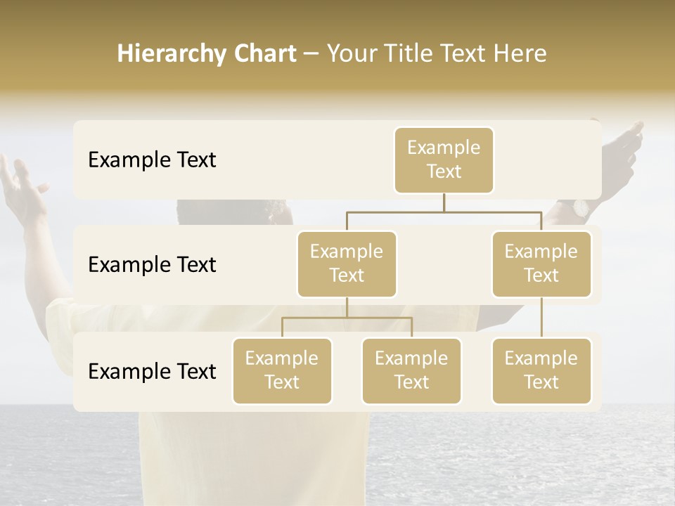 Happy Arms Raised Negative Space PowerPoint Template