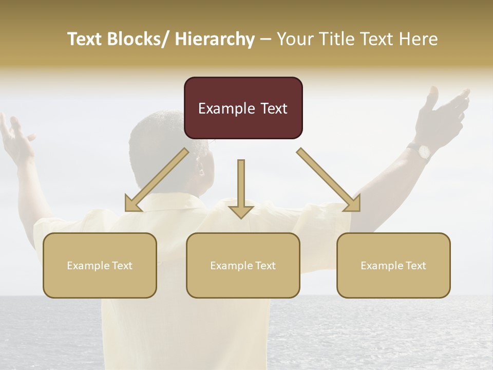 Happy Arms Raised Negative Space PowerPoint Template