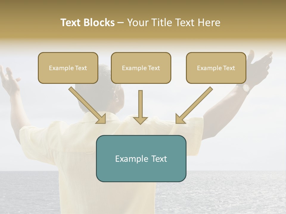 Happy Arms Raised Negative Space PowerPoint Template