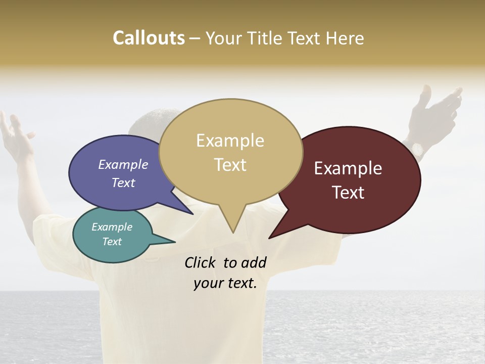 Happy Arms Raised Negative Space PowerPoint Template