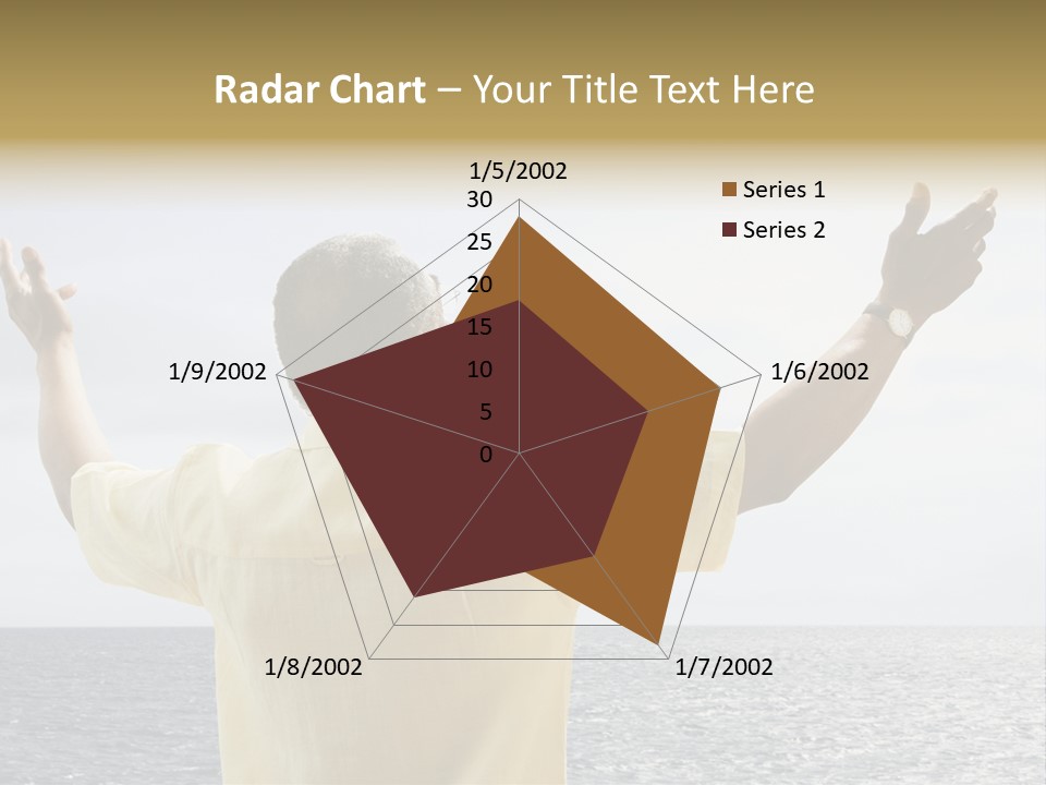 Happy Arms Raised Negative Space PowerPoint Template