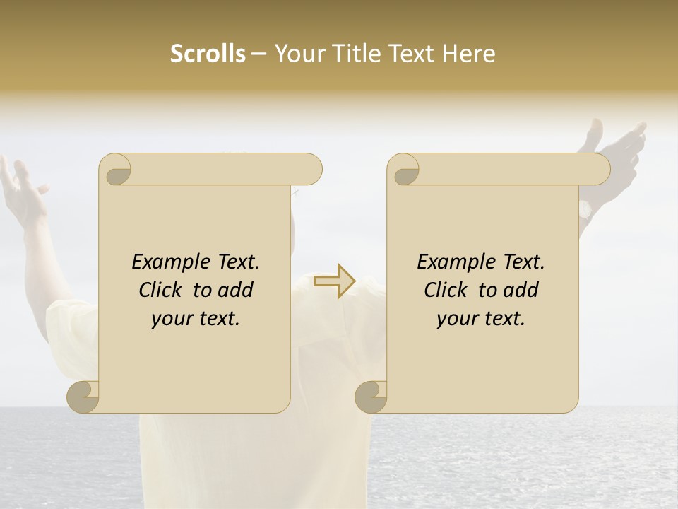 Happy Arms Raised Negative Space PowerPoint Template