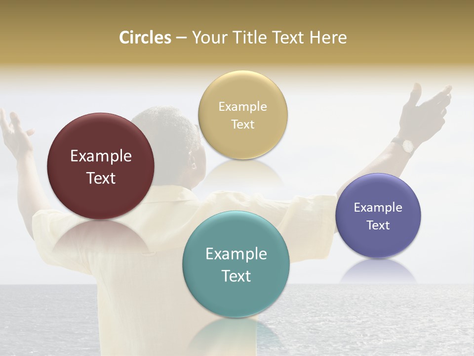 Happy Arms Raised Negative Space PowerPoint Template