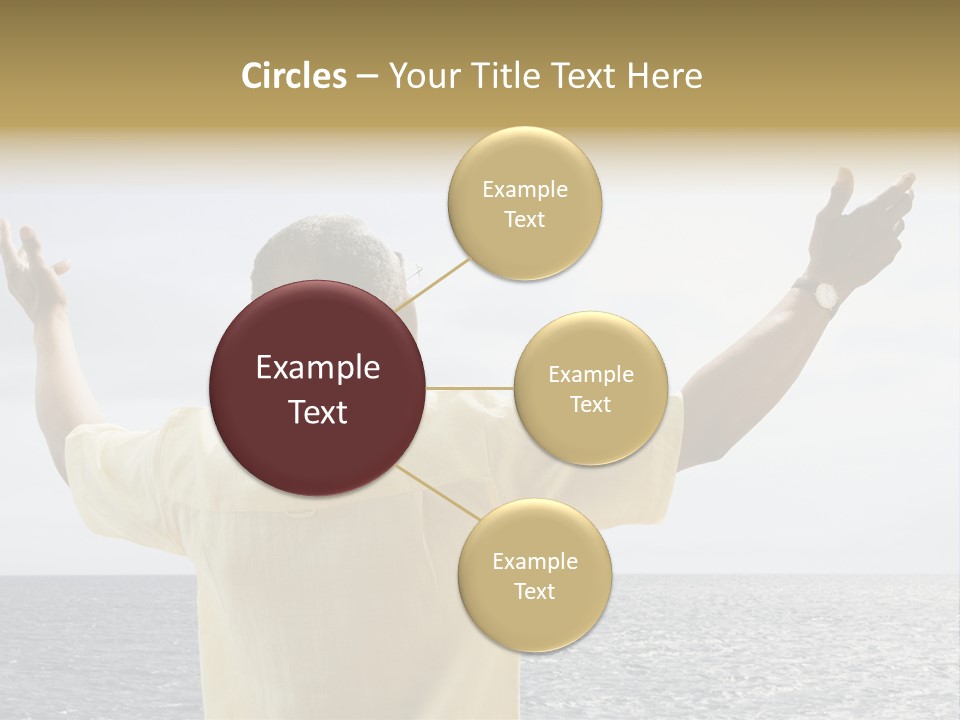 Happy Arms Raised Negative Space PowerPoint Template