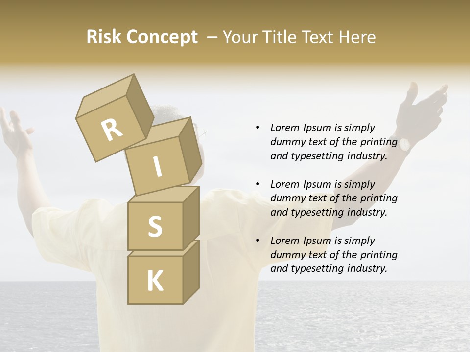 Happy Arms Raised Negative Space PowerPoint Template