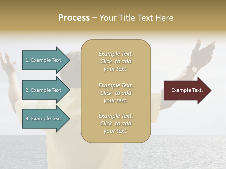 Happy Arms Raised Negative Space PowerPoint Template