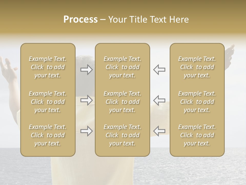 Happy Arms Raised Negative Space PowerPoint Template