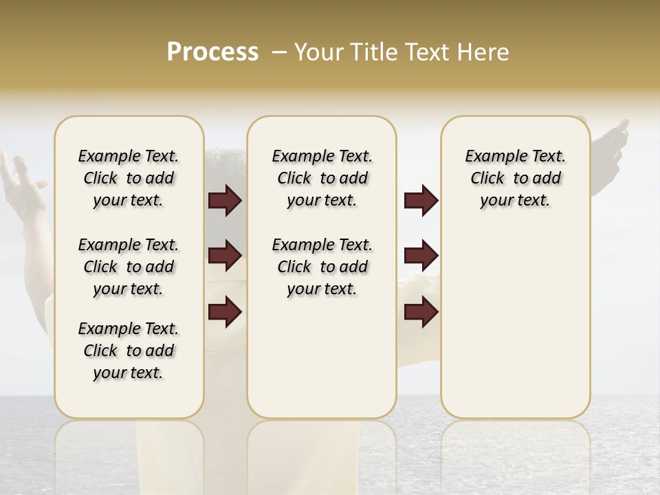 Happy Arms Raised Negative Space PowerPoint Template