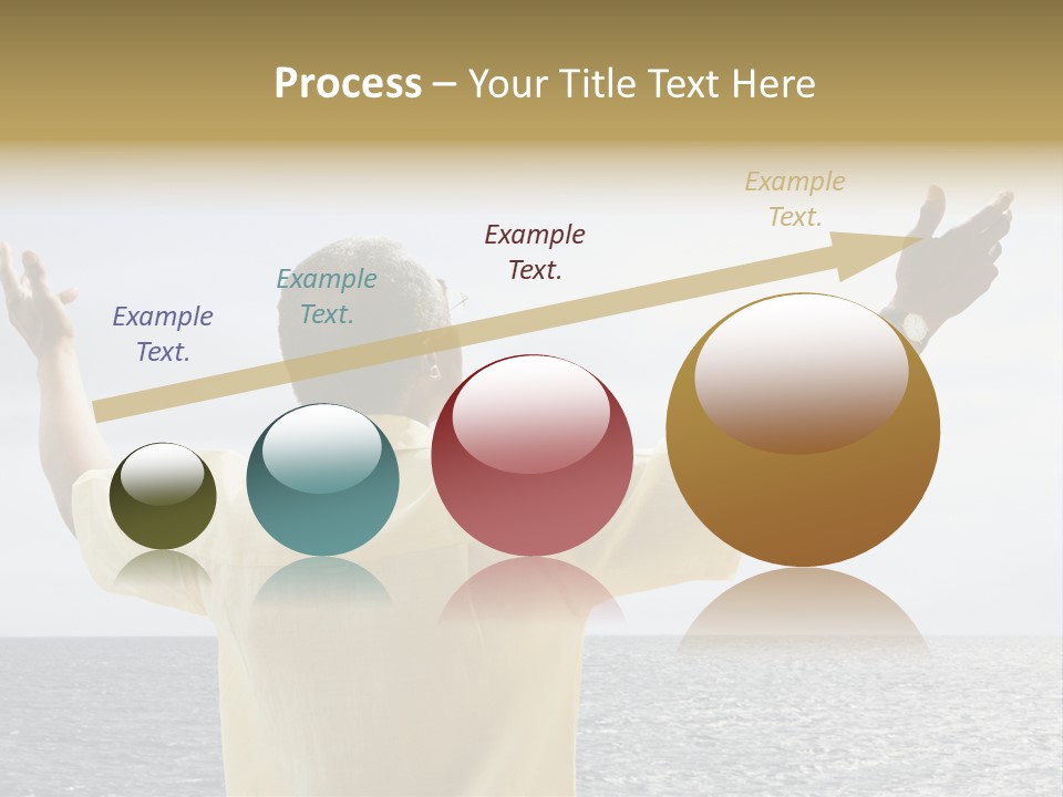 Happy Arms Raised Negative Space PowerPoint Template