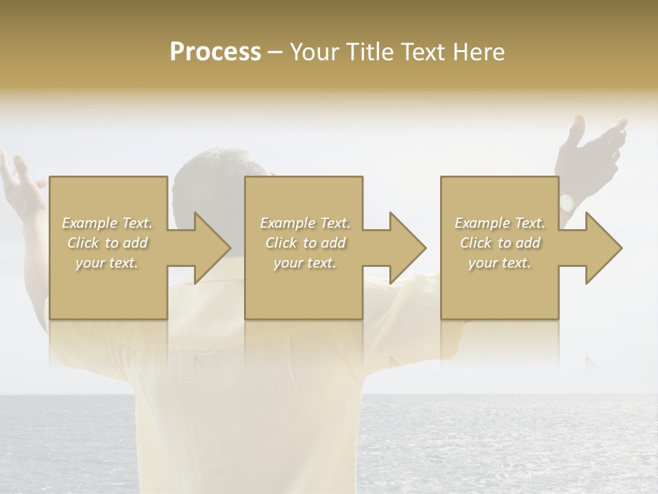 Happy Arms Raised Negative Space PowerPoint Template