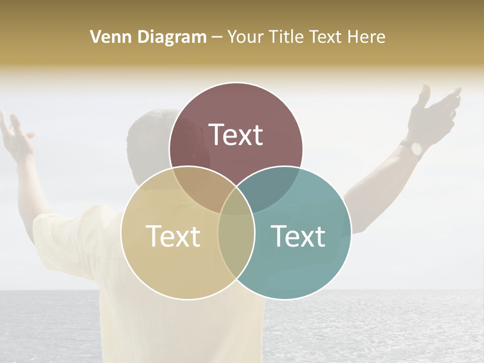 Happy Arms Raised Negative Space PowerPoint Template