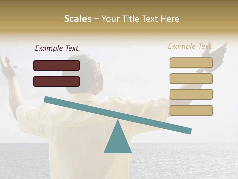 Happy Arms Raised Negative Space PowerPoint Template