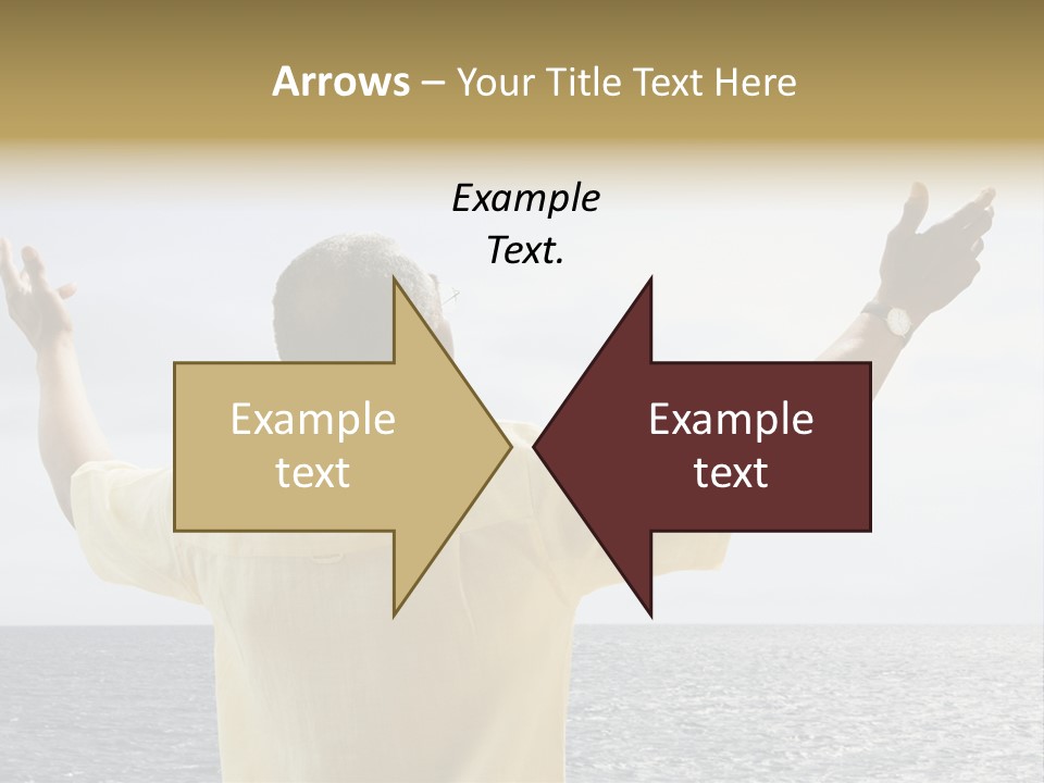 Happy Arms Raised Negative Space PowerPoint Template