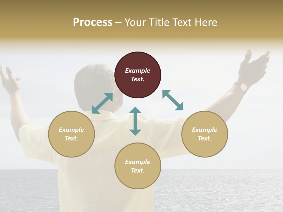 Happy Arms Raised Negative Space PowerPoint Template