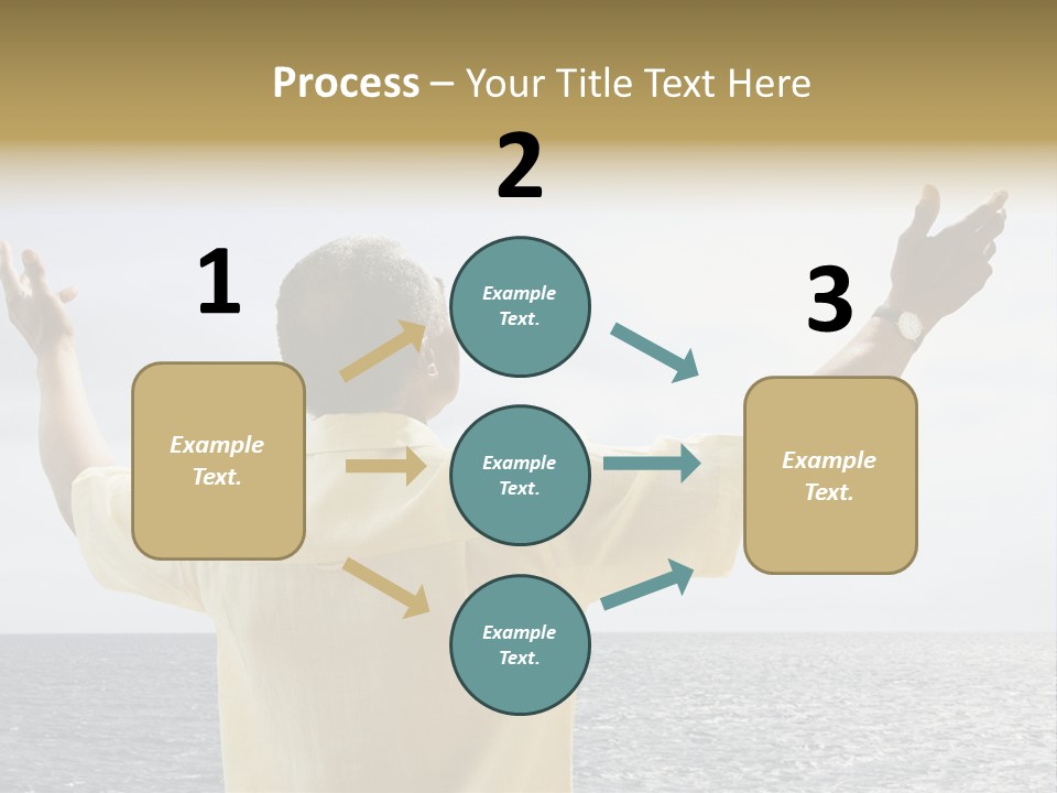 Happy Arms Raised Negative Space PowerPoint Template