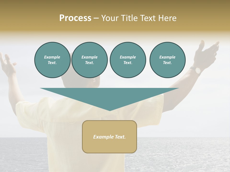 Happy Arms Raised Negative Space PowerPoint Template