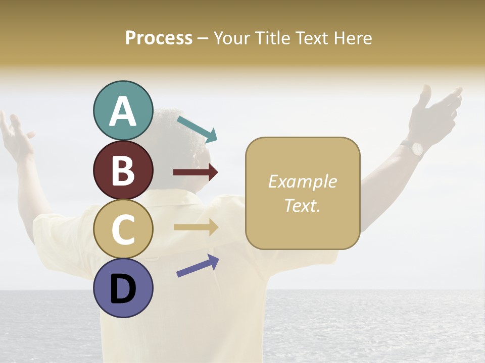 Happy Arms Raised Negative Space PowerPoint Template