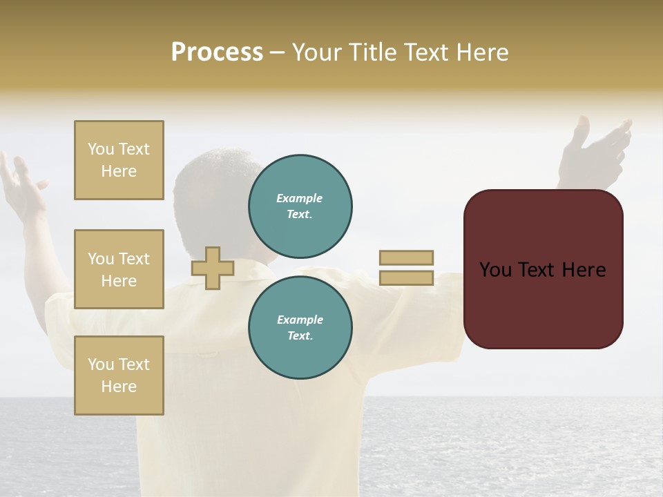 Happy Arms Raised Negative Space PowerPoint Template