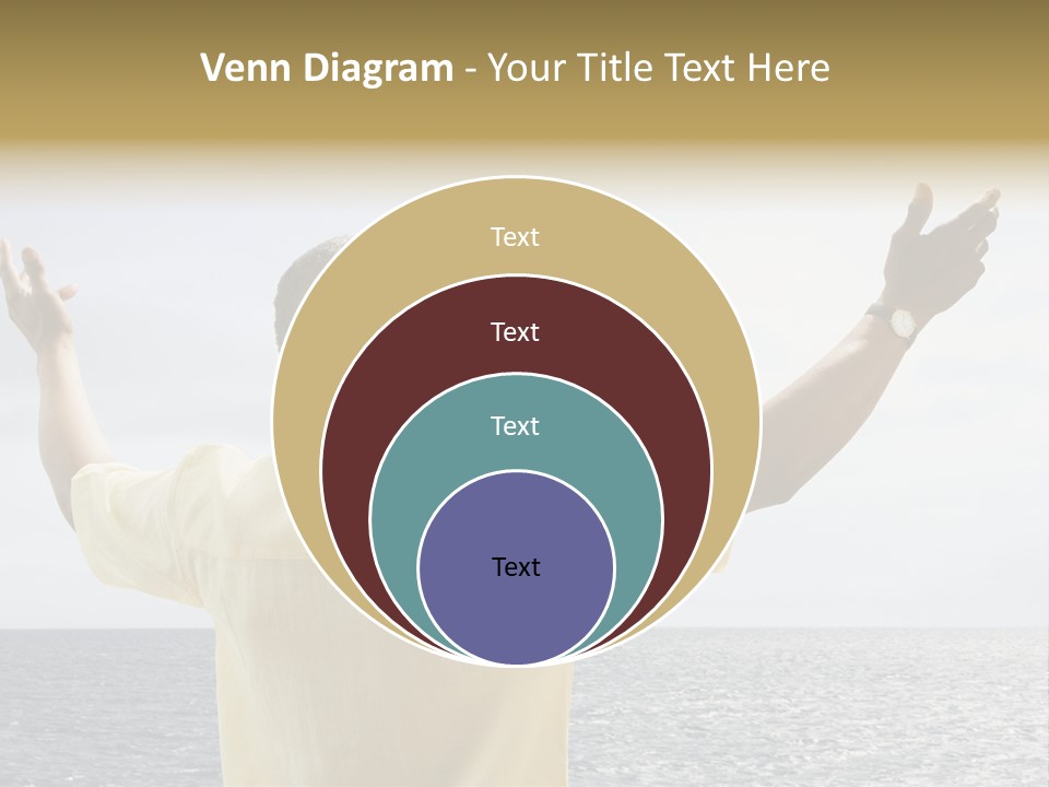 Happy Arms Raised Negative Space PowerPoint Template