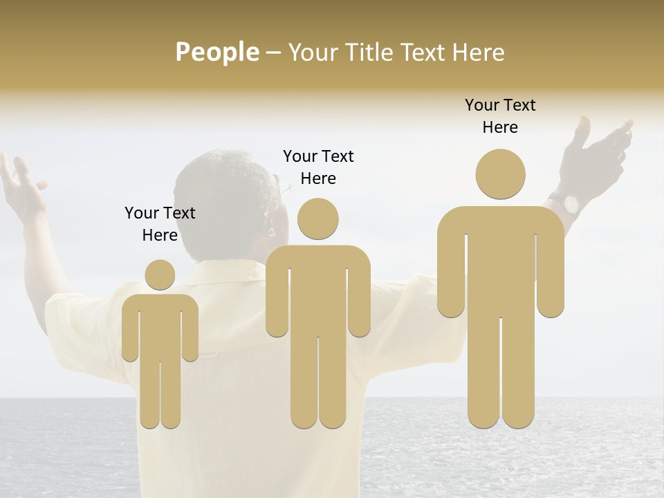 Happy Arms Raised Negative Space PowerPoint Template