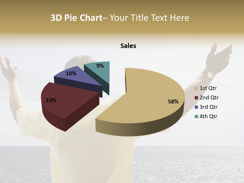 Happy Arms Raised Negative Space PowerPoint Template