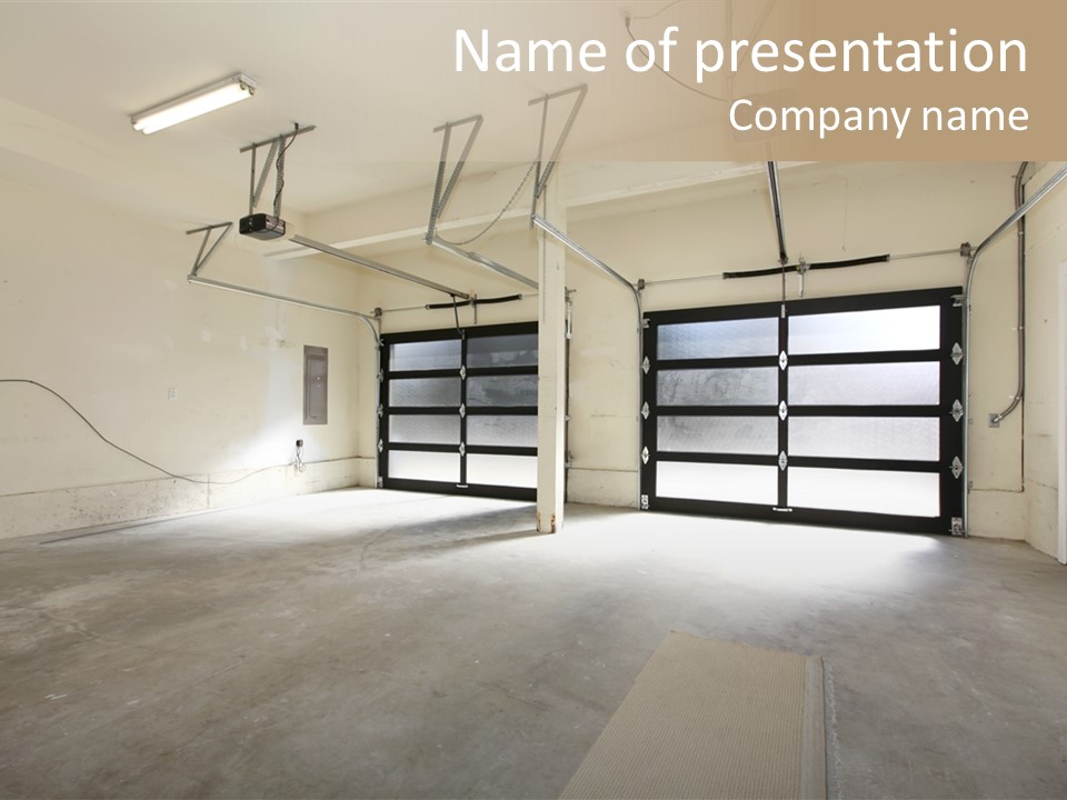 Garage Interior Bright PowerPoint Template