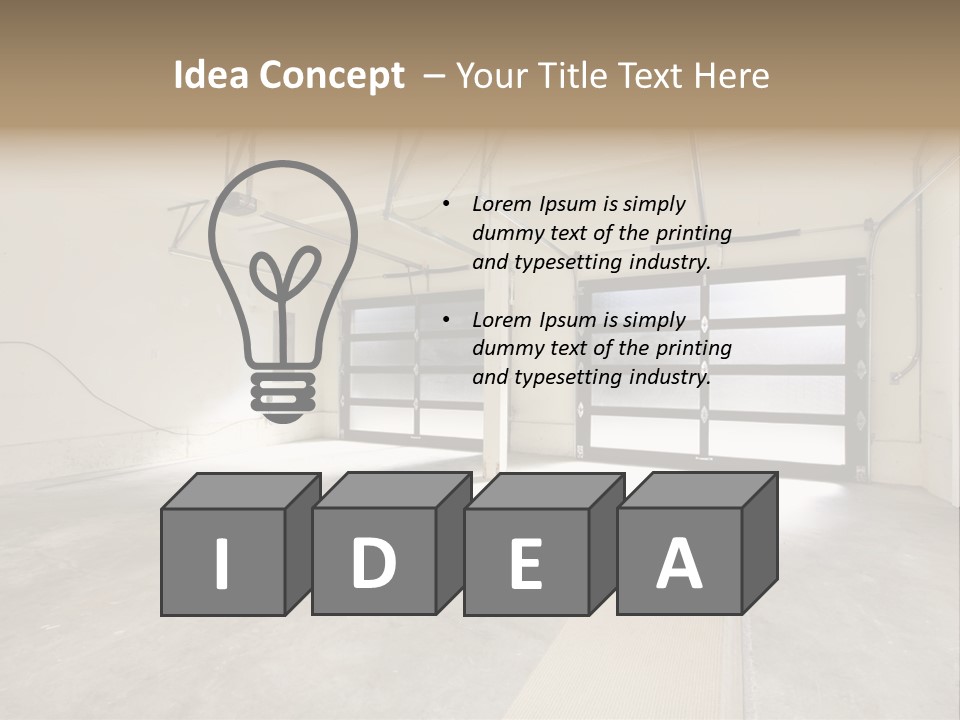 Garage Interior Bright PowerPoint Template