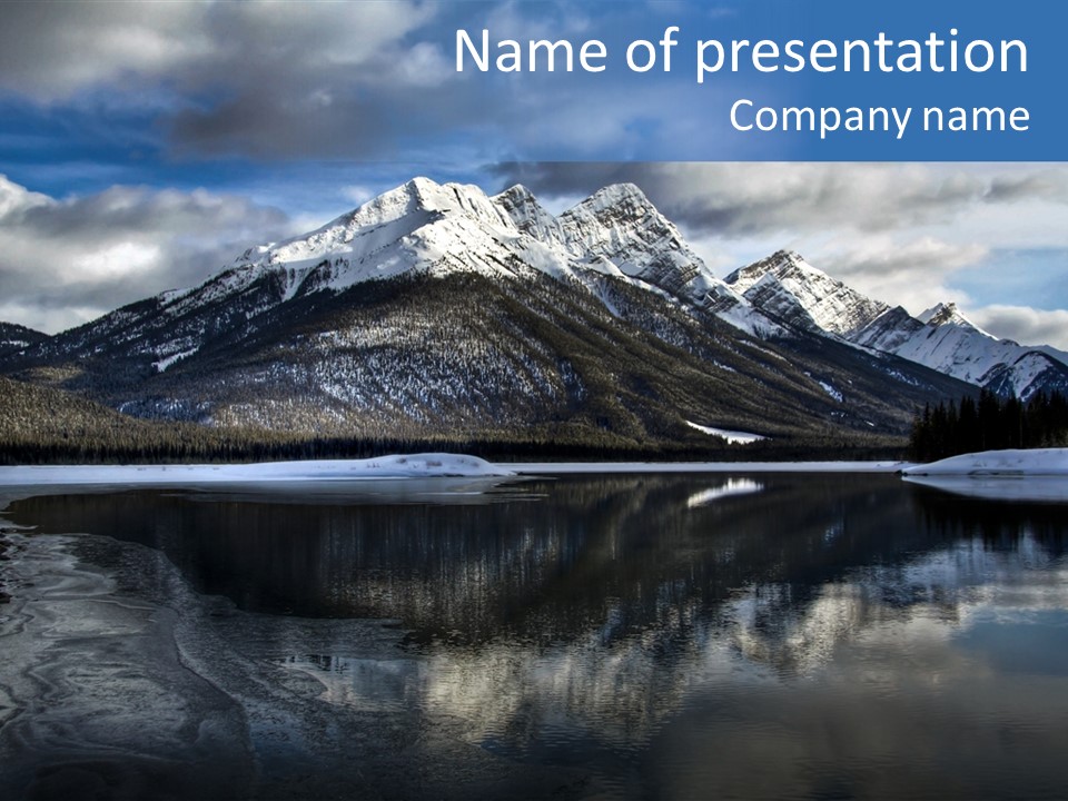 Water Mountain Pond PowerPoint Template