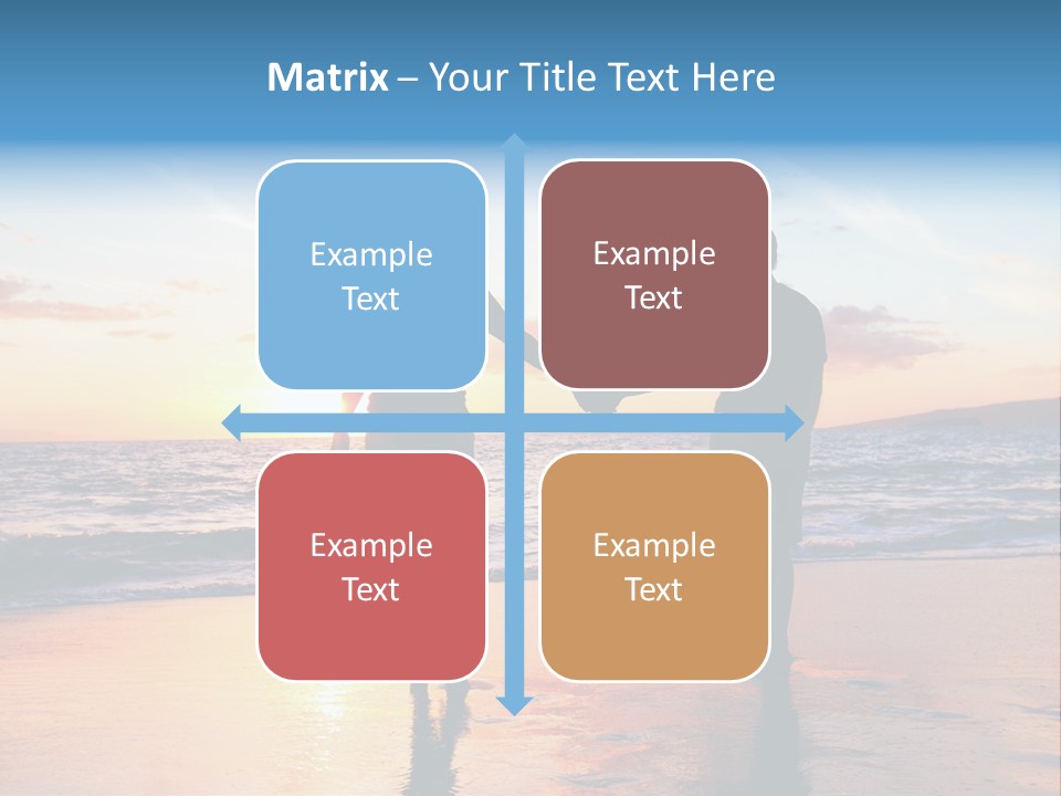 Two People Holding Hands On A Beach At Sunset PowerPoint Template